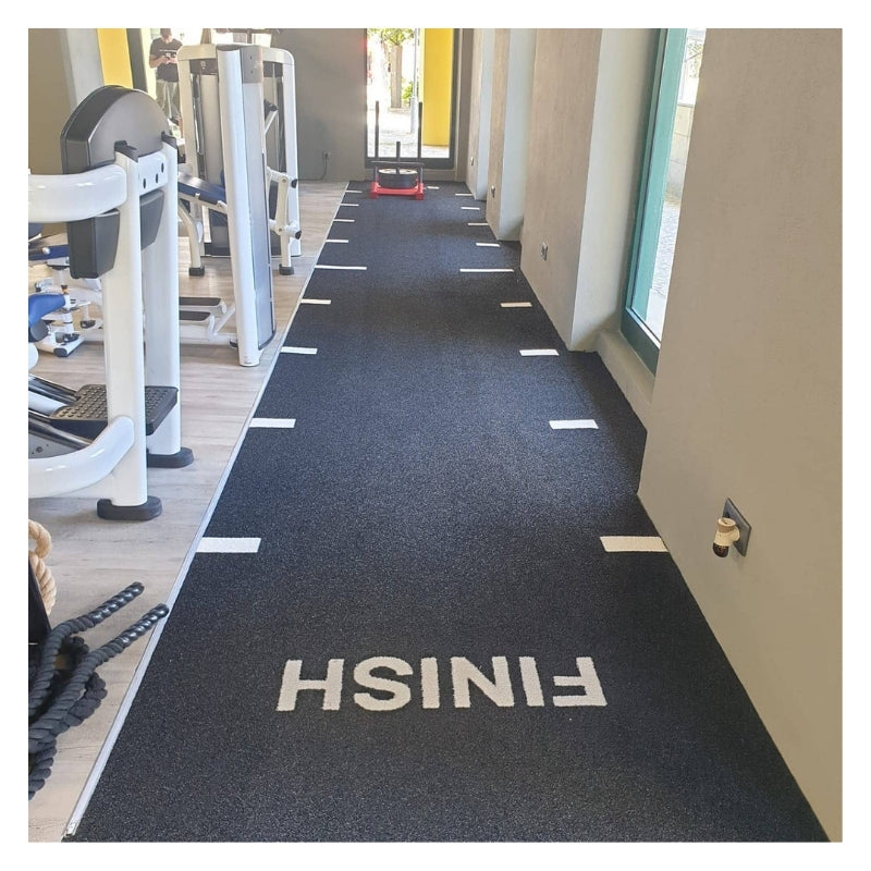 Premium Black Sled Track Turf Indoor 15mm 2x10m High Density 79600 SPU Backing Heavy Duty Push Lane Custom Logo Gym Turf